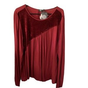 M Made In Italy Women's Tunic Scoop Neck Velvety Asymmetrical Top Panel Sz XL